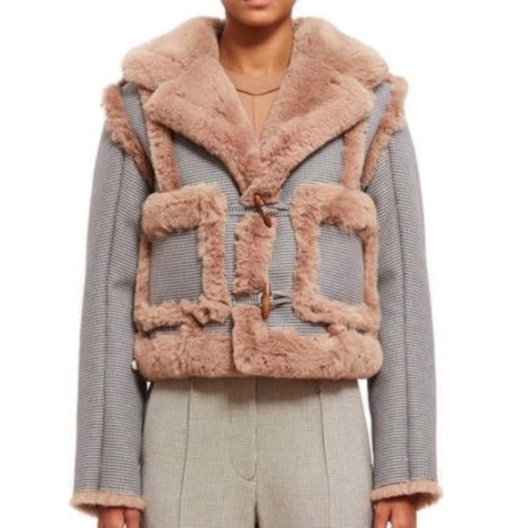 Opening Ceremony Jackets & Blazers - Opening Ceremony Insomniac Reversible Faux-Fur Houndstooth Jacket
